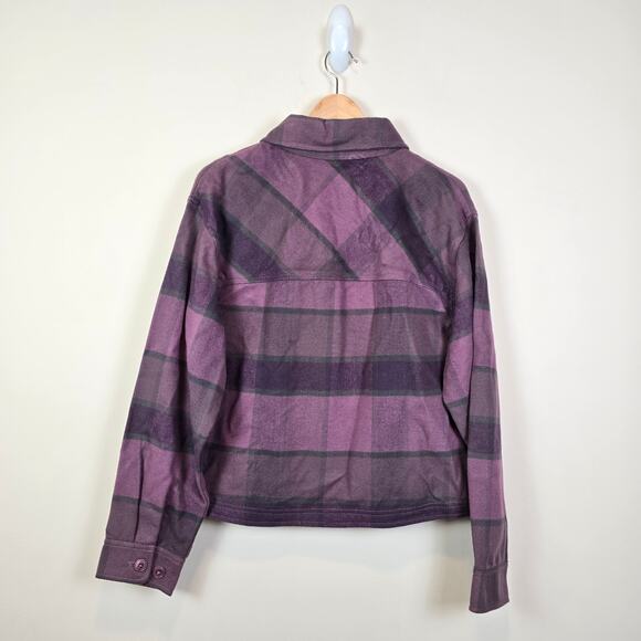 The North Face Womens Valley Flannel Shirt Size XXL Plaid Midnight Mauve Shacket - Picture 4 of 4
